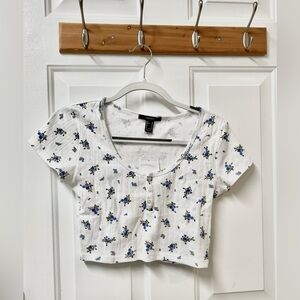FOREVER 21 FLORAL 90s CROP TOP